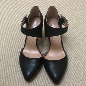 Women’s Black Closed Toe Strap Heel Shoes